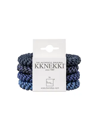 KKNEKKI | Goma de pelo Paquete de 4 BUNDLE 3 | dunkelblau